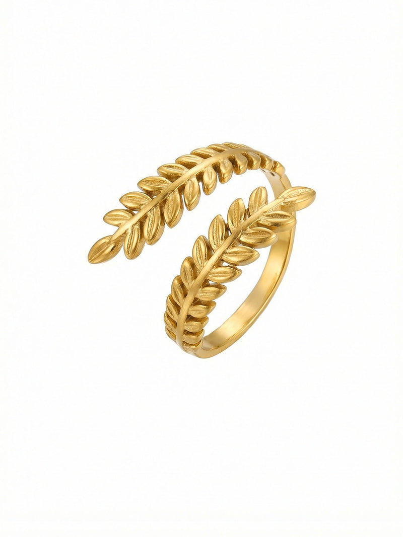 Goldenes Ring-Set Natura Set-Produktbild Schmuckbox Seitenansicht