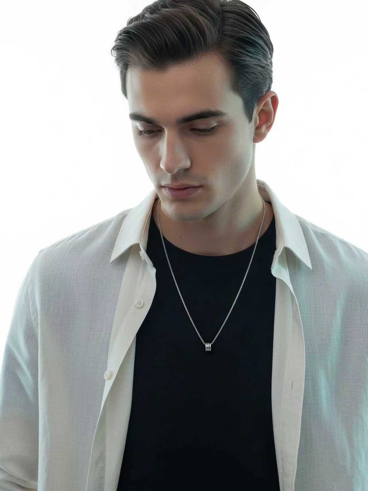 Gliederkette Herren Silber - eleganter Look mit weißem Hemd