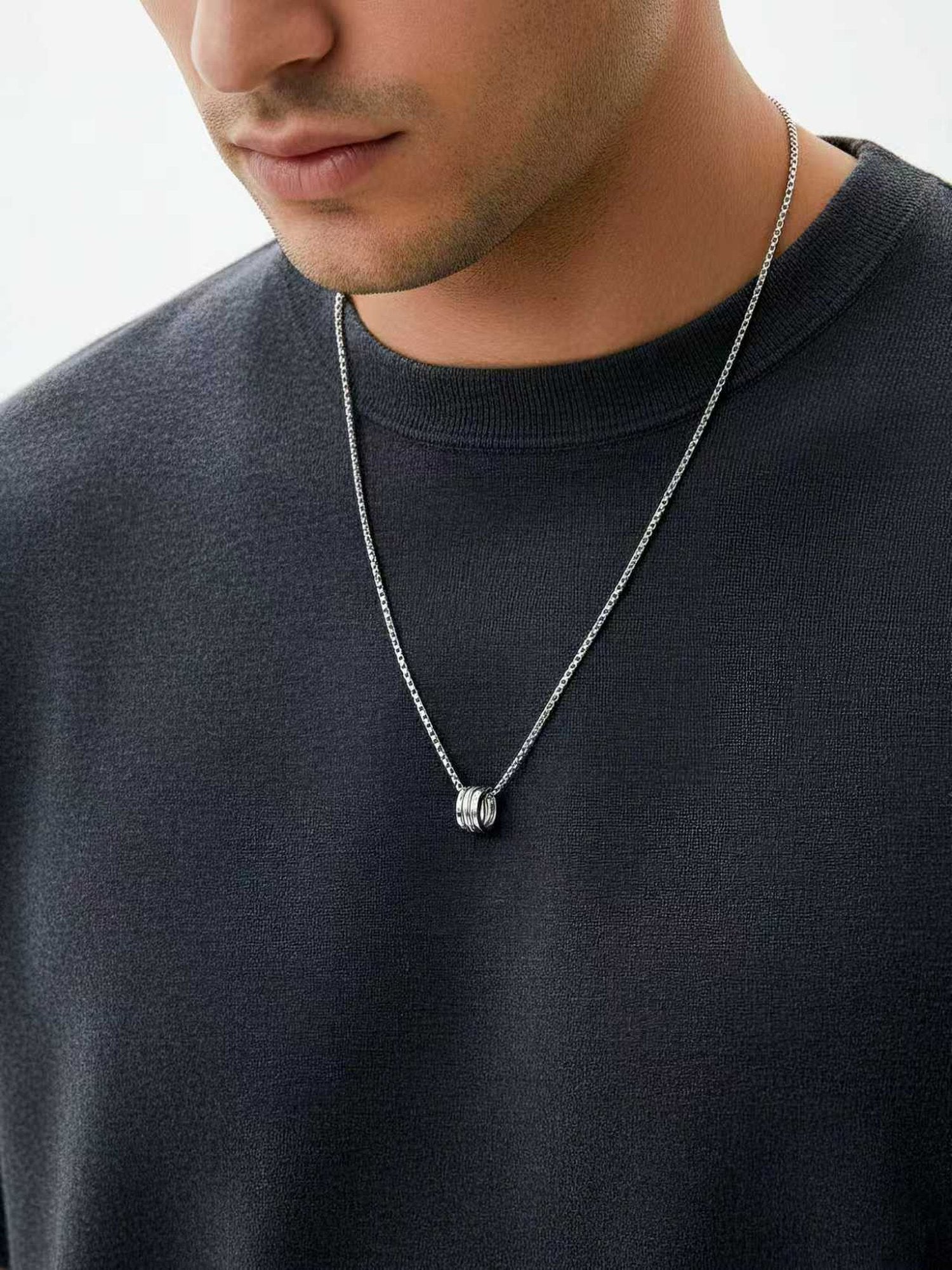 Hip-Hop Gliederkette Herren - Seitenansicht mit Ringanhänger - Streetstyle