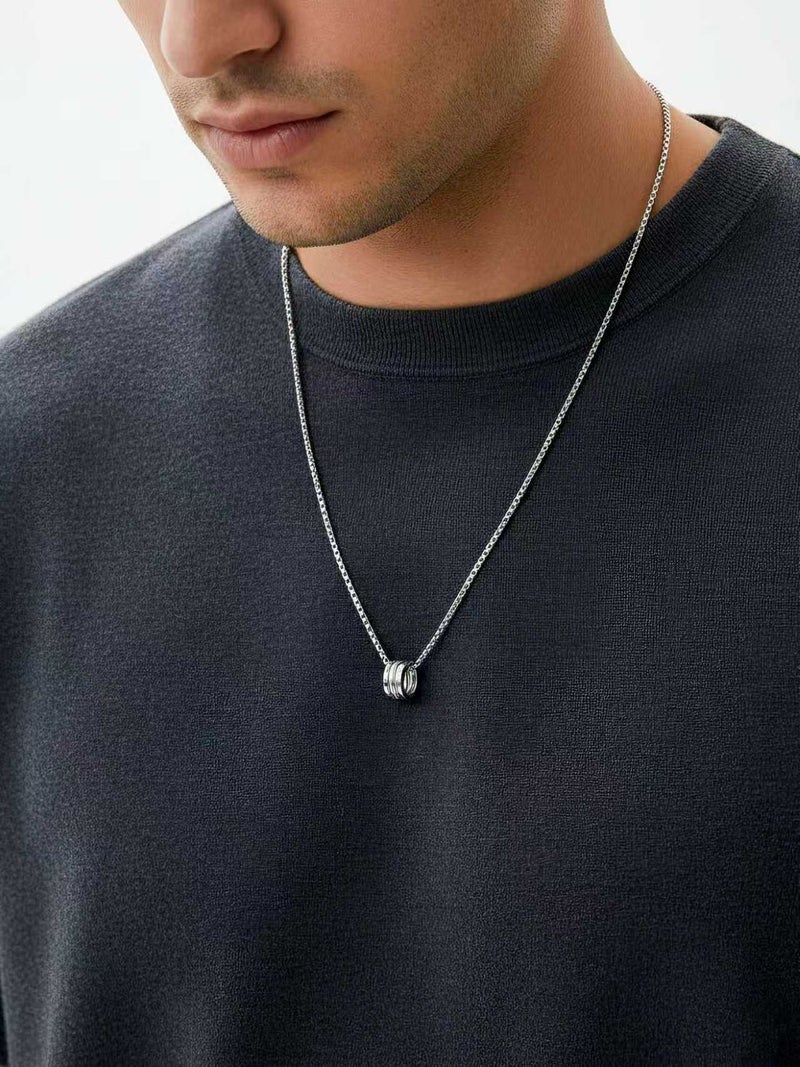 Hip-Hop Gliederkette Herren - Seitenansicht mit Ringanhänger - Streetstyle