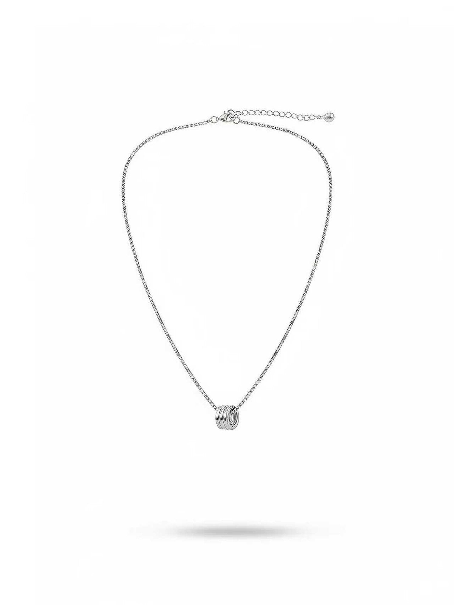 Hip-Hop Herrenkette Silber Streetstyle - Produktbild mit Ringanhänger