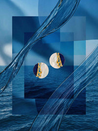 Himmel und Meer Ohrringe Ambiente – zweifarbige Statement-Ohrringe mit Lapis Lazuli