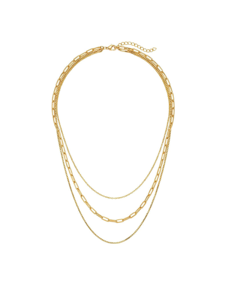 Kette Herringbone Kette Gold Produktbild Gesamtansicht auf weissem Hintergrund – 18K vergoldet