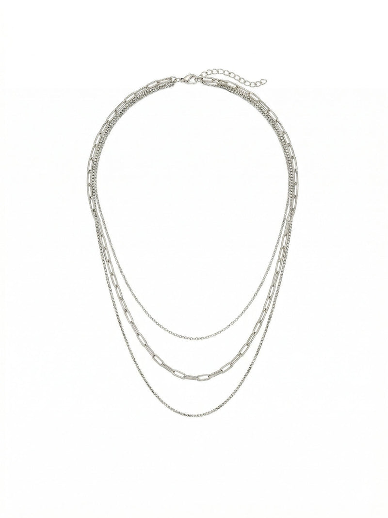 Kette Herringbone Kette Silber Produktbild Gesamtansicht auf weissem Hintergrund – Edelstahl