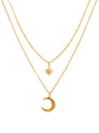 Ciel nocturne – Élégant collier à plusieurs rangs avec lune et étoile