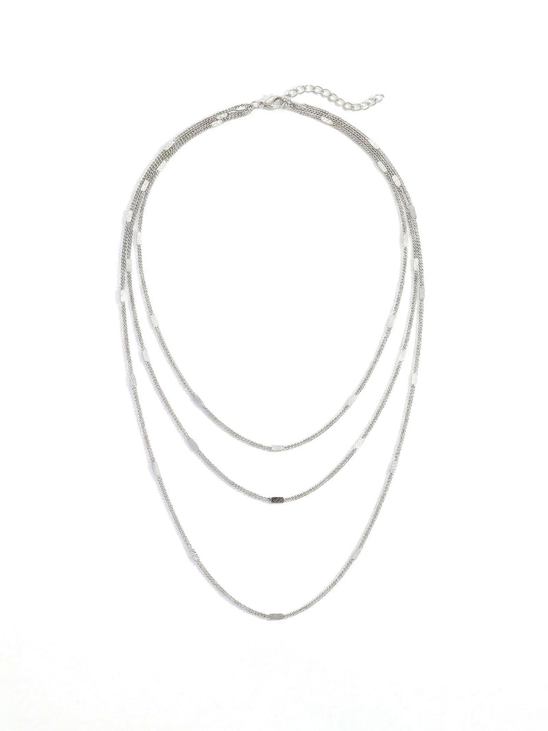 Kette Paperclip Kette Silber Produktbild Gesamtansicht auf weissem Hintergrund – Edelstahl