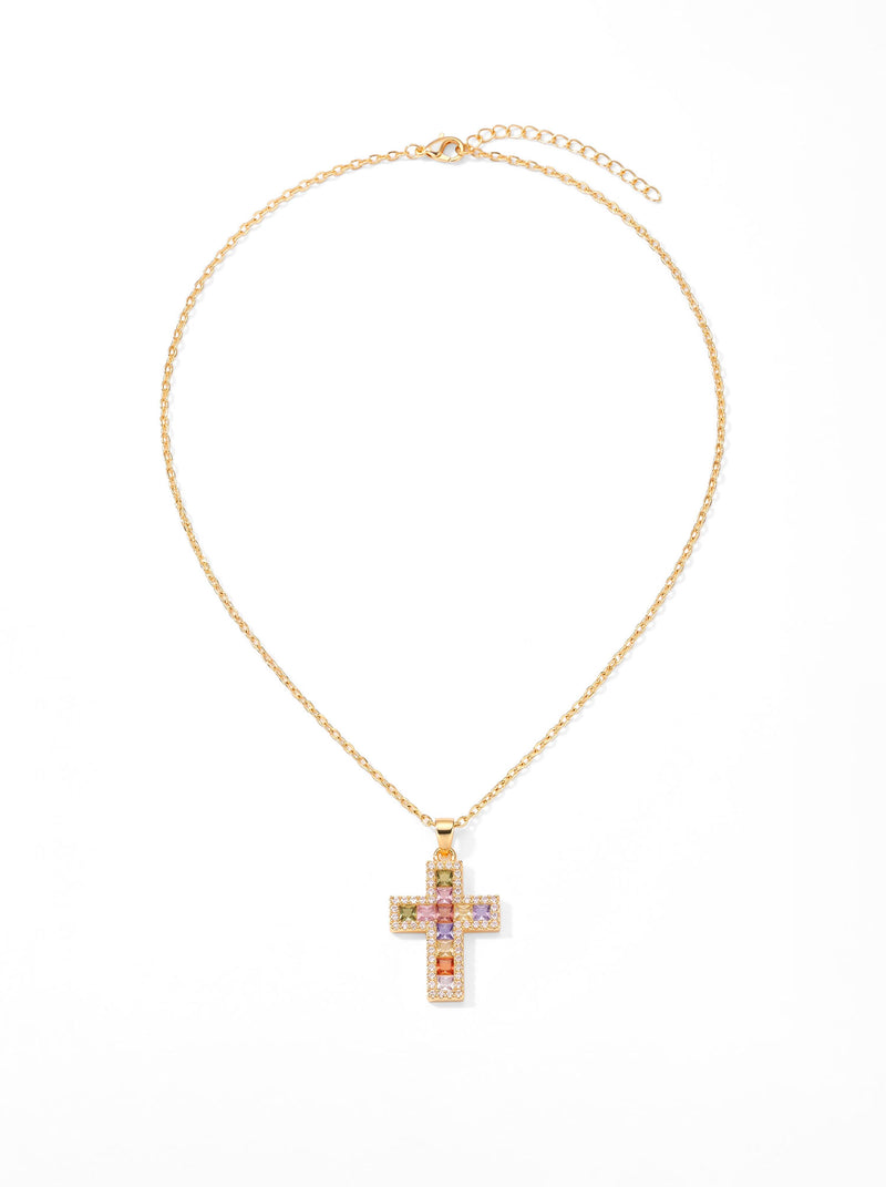 Kette Prisma Crux – Regenbogenkreuz der Gnade – Detailansicht