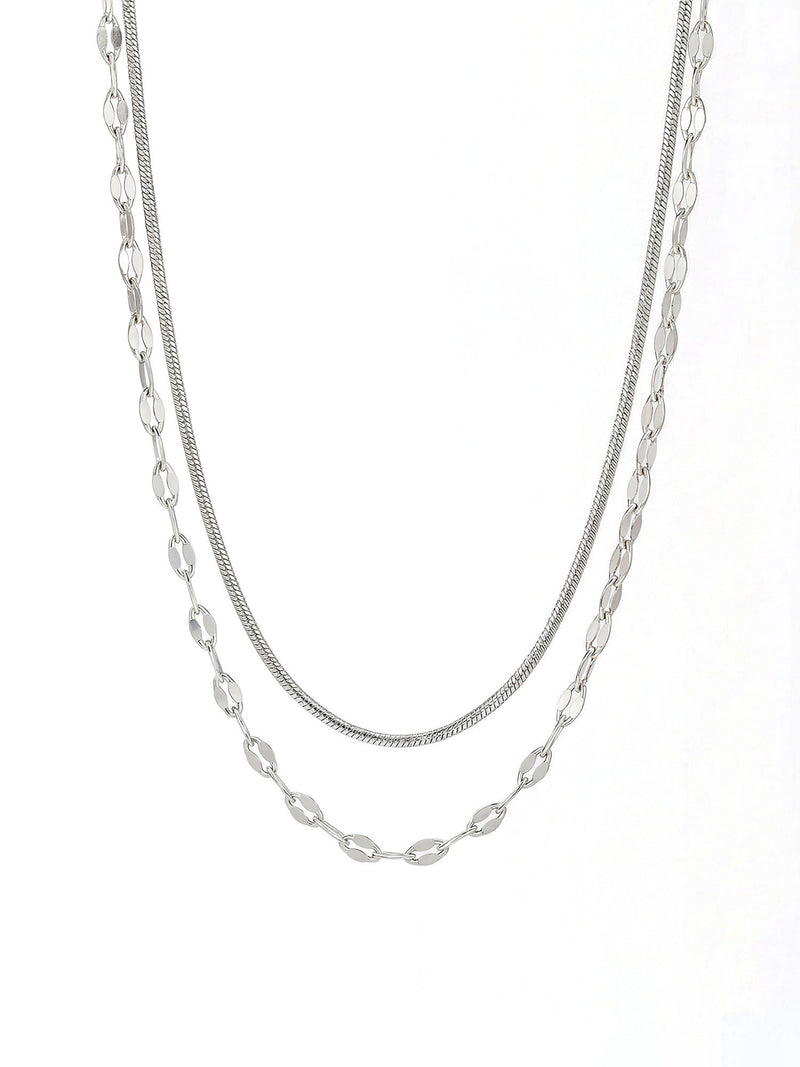Kette Schlangenkette Kette Silber Produktbild auf weissem Hintergrund – Edelstahl