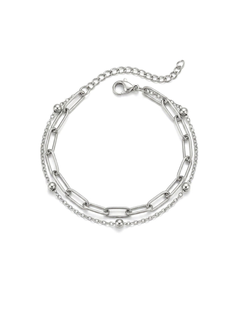 Metropolitan Armband Silber Produktbild auf weissem Hintergrund – Edelstahl