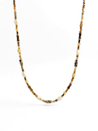 Kette Naturstein Bunt – Produktbild auf weissem Hintergrund, Naturstein Halskette, Boho Schmuck