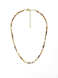 Kette Naturstein Bunt – Produktbild auf weissem Hintergrund, Naturstein Halskette, Boho Schmuck