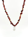 Collier fleur volcanique – pierre naturelle avec pendentif baroque