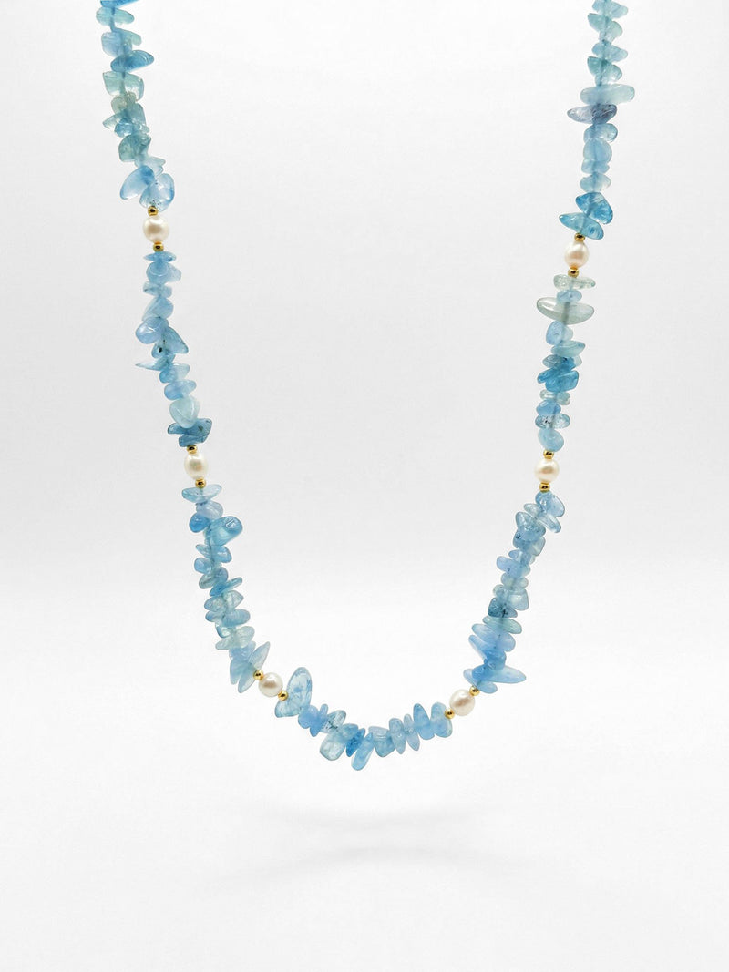 Ocean Breeze Kette – Produktbild auf weissem Hintergrund, Naturstein Halskette, Boho Schmuck