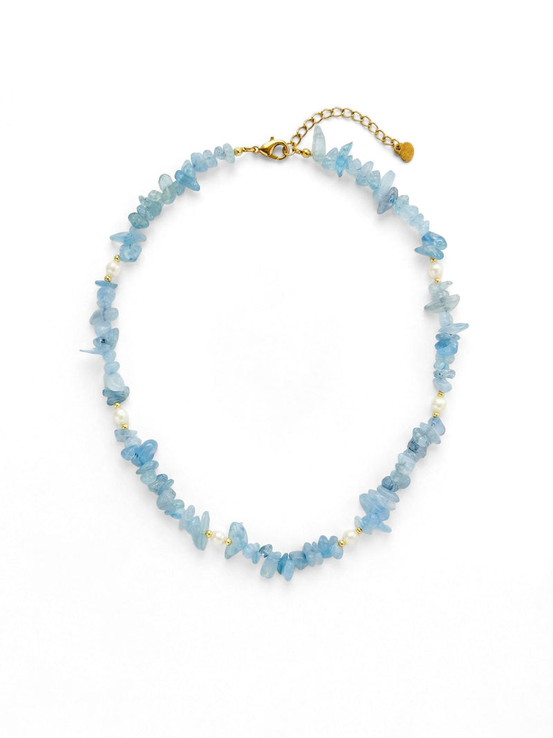 Ocean Breeze Kette – Produktbild auf weissem Hintergrund, Naturstein Halskette, Boho Schmuck