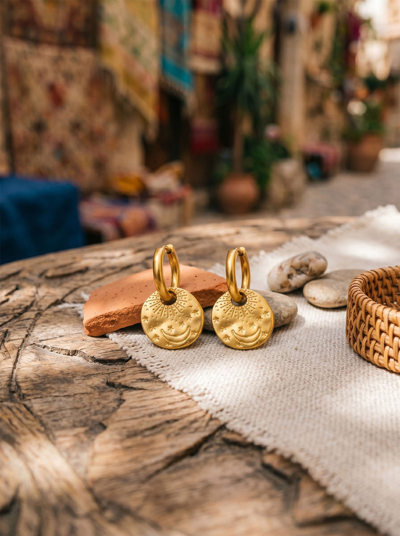 Ohrringe Luna & Sol Coin – Detailansicht