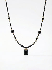 Onyx Dalmatiner Anhaenger Kette 01 – auf weissem Hintergrund