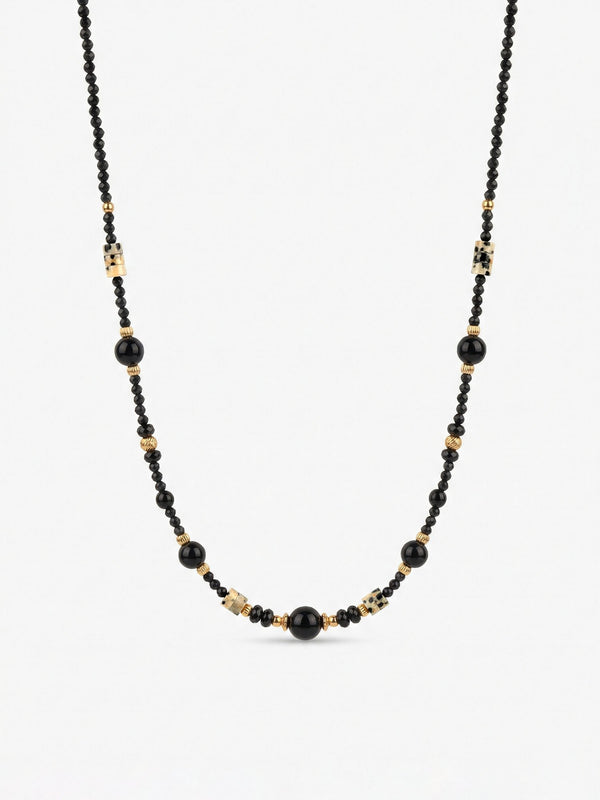 Onyx Dalmatiner Kette 01 – auf weissem Hintergrund