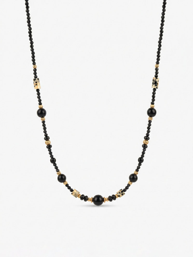 Onyx Dalmatiner Kette 01 – auf weissem Hintergrund