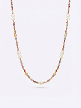 Kette Romantik – Natursteine & Perlen