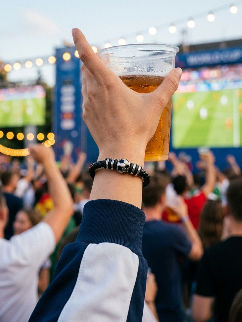 Armband Pallone Nero – Fußball Leder Armband Herren – Lifestyle 4