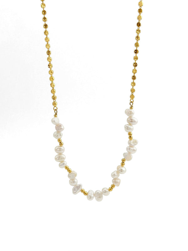 Kette Perlen Elegant – Produktbild auf weissem Hintergrund, Naturstein Halskette, Boho Schmuck