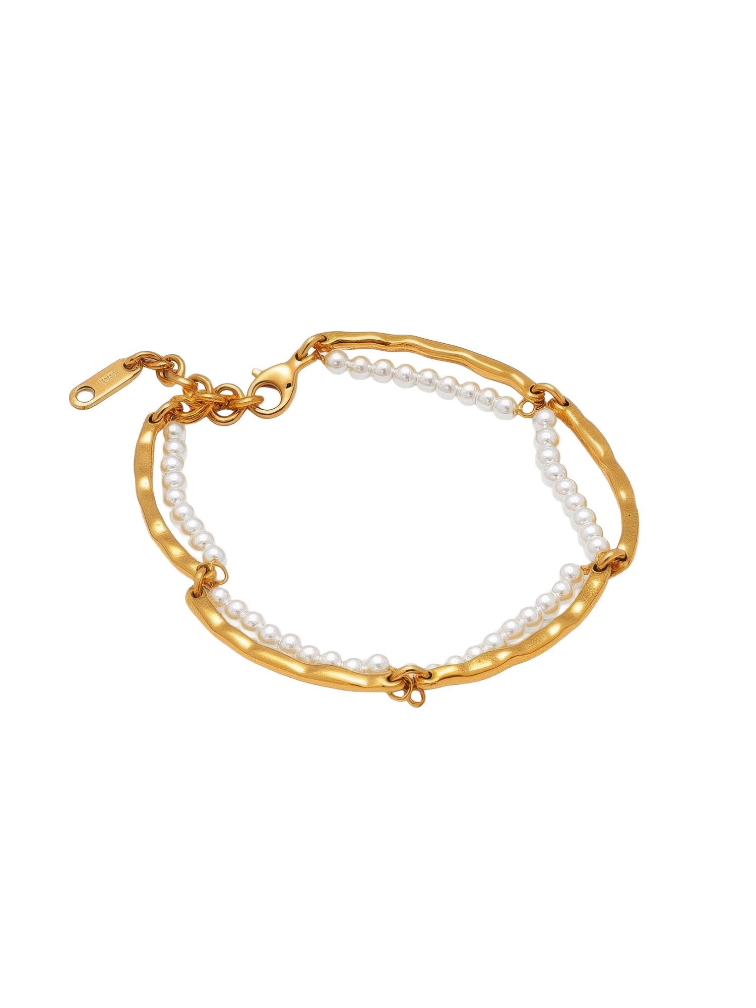 Elva Perlenarmband Produktfoto – Süßwasserperlen-Armband mit Goldfilled-Verschluss optimiert