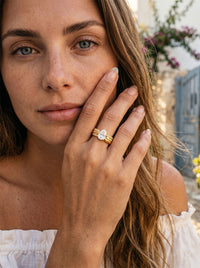 Ring Angelo – Feder & Kristall – Detailansicht