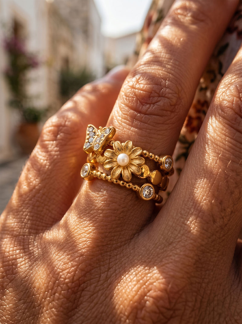 Ring Butterfly Bouquet Trio – Nahaufnahme