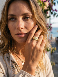 Ring Émaille Floral – Blüten-Émaille Mint – Detailansicht