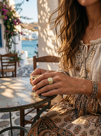 Ring Émaille Floral – Blüten-Émaille Mint – Nahaufnahme