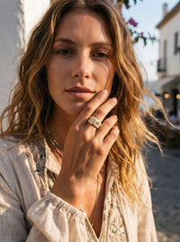 Ring Émaille Floral – Blüten-Émaille Mint – Nahaufnahme
