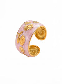 Ring Émaille Floral – Blüten-Émaille Rosé – Produktbild auf weißem Hintergrund