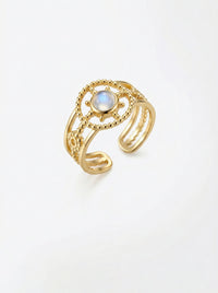 Ring Aurora Notte Detail - Silber mit funkelndem Kristall Nahaufnahme