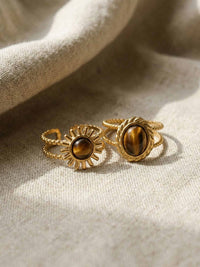 Rope Circle Ring Set – geerdeter Boho-Ring mit anderen Naturstein-Schmuckstuecken