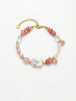 Rosengarten – Armband mit Rhodonit & Perle