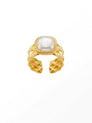 Royal Cushion – Statement-Ring mit Rautenmuster