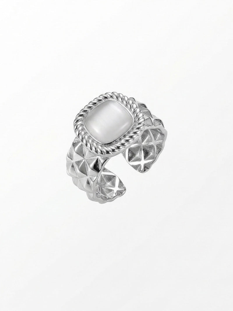 Royal Cushion Statement-Ring Silber Produktbild auf weissem Hintergrund