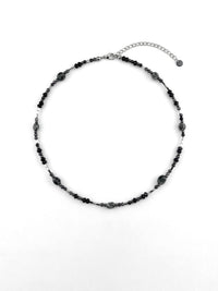 Kette Schwarzer Rutilquarz Fein – Produktbild auf weissem Hintergrund, Naturstein Halskette, Boho Schmuck