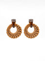 Solana – Geflochtene Rattan Hoops mit Harzstein