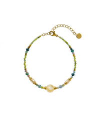 Spring Elixir Armband Produktbild auf weissem Hintergrund – Edelstahl, Gruen/Gelb/Gold