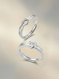 Still Connected Silber-Partnerring-Set Lifestyle - elegante 925 Silber Eheringe mit Knotendesign