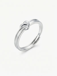 Still Connected Partnerring fuer Sie - 925 Silber Ring mit Knotendesign, verstellbar, minimalistisch elegant