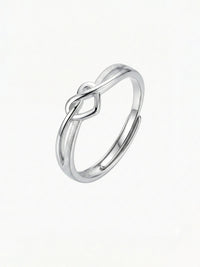Still Connected Partnerring fuer Ihn - 925 Silber Ring mit Knotendesign, verstellbar, maskulines Design