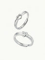 Ensemble de bagues de couple ajustables en argent Still Connected