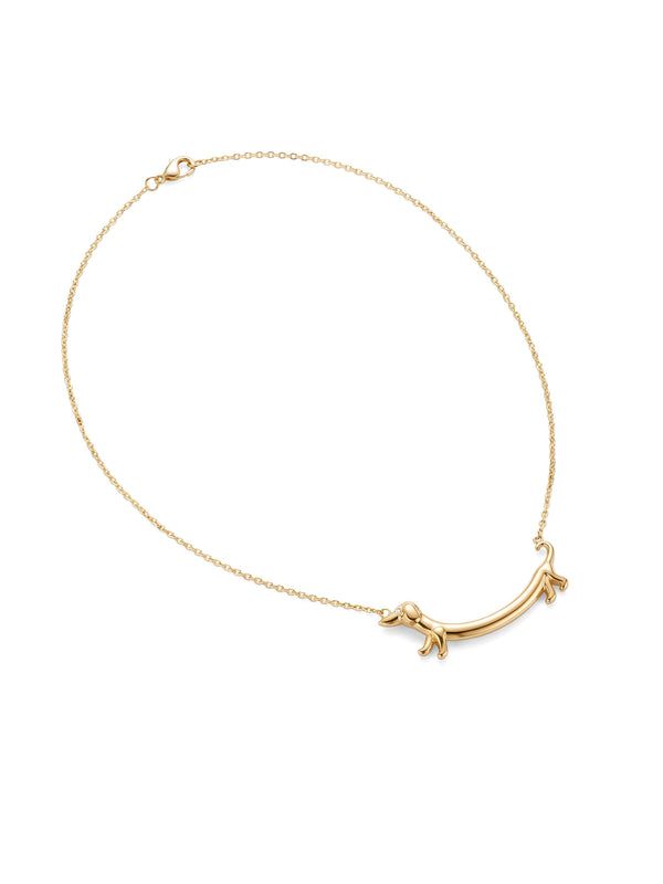 Kette Tender Heart – Herz Kette mit Perlen und offenem Herz-Anhänger, 18K vergoldet – weißer Hintergrund