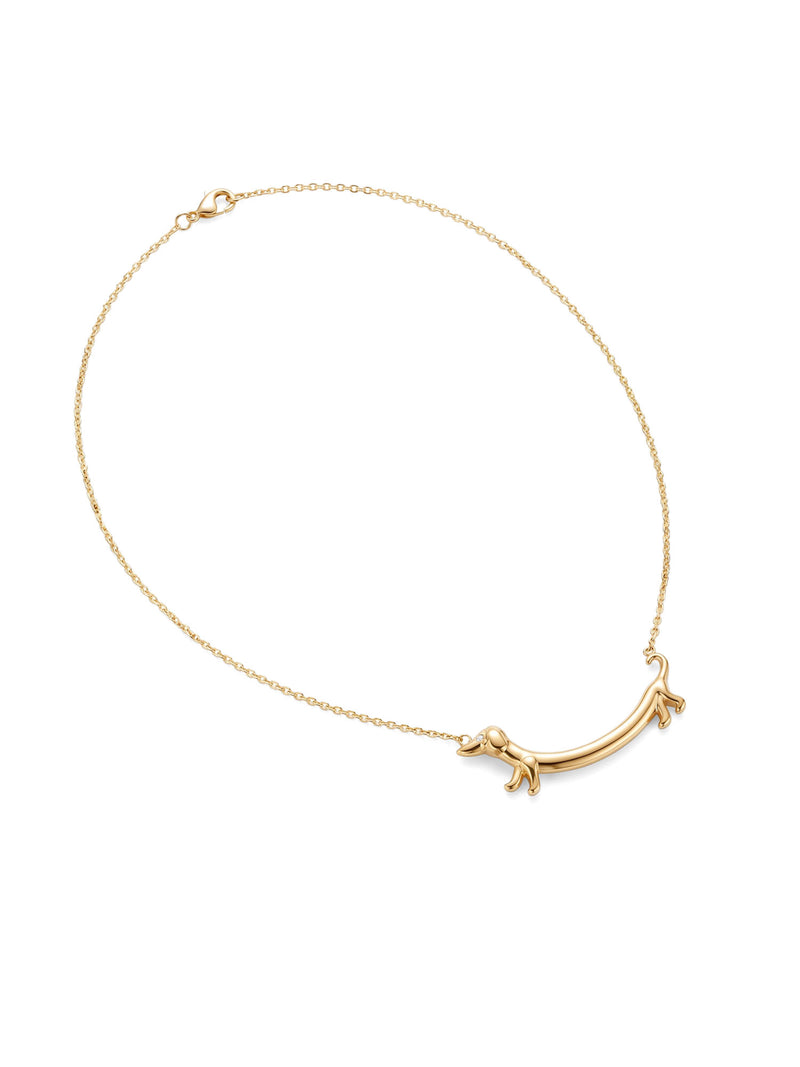 Kette Tender Heart – Herz Kette mit Perlen und offenem Herz-Anhänger, 18K vergoldet – weißer Hintergrund