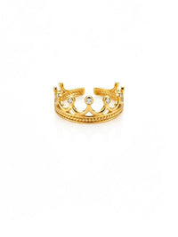 Tiara Kronenring Gold Produktbild auf weissem Hintergrund