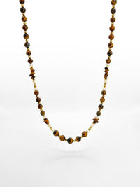 Kette Tigerauge Kurz – Produktbild auf weissem Hintergrund, Naturstein Halskette, Boho Schmuck