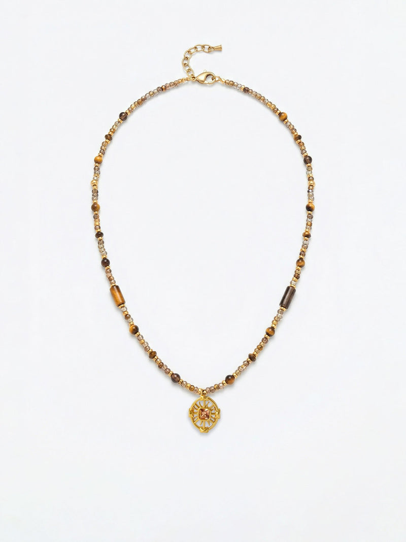 Tigerauge Onyx Kette 06 – auf weissem Hintergrund