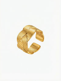 Tresse Flechtring Gold Produktbild auf weissem Hintergrund